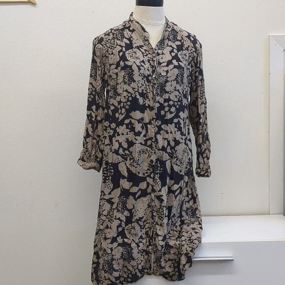 Velvet Brand floral button down quarter sleeve dress size Small - Picture 1 of 7
